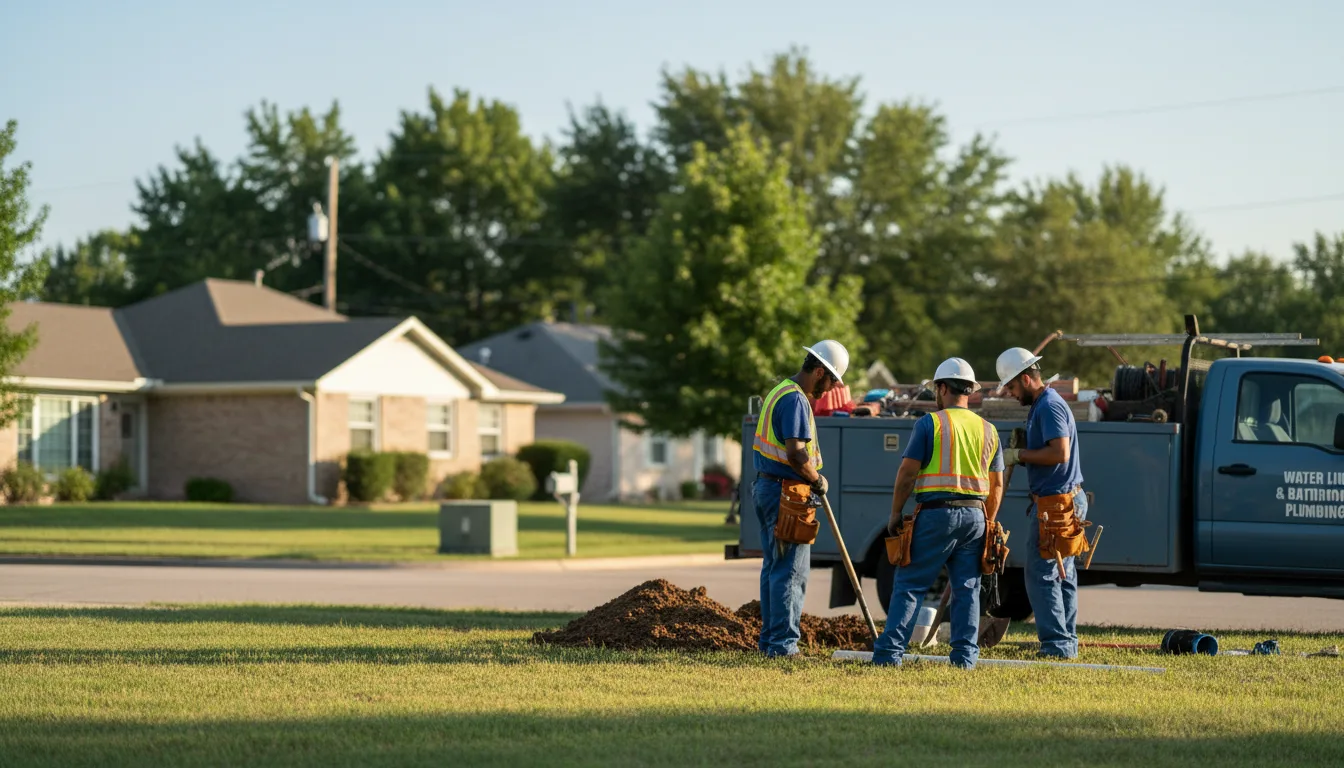 Residential water line and bathroom plumbing service in Harrisville, OH